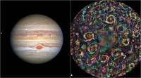 NASA描绘了木星的北极风暴的迷人图像